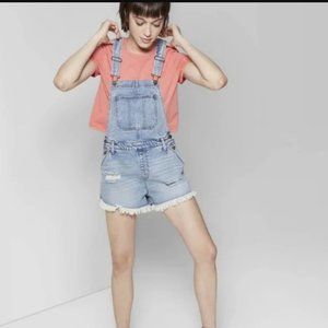 Wild Fable Distressed Cut Off Short Overalls Women's XL